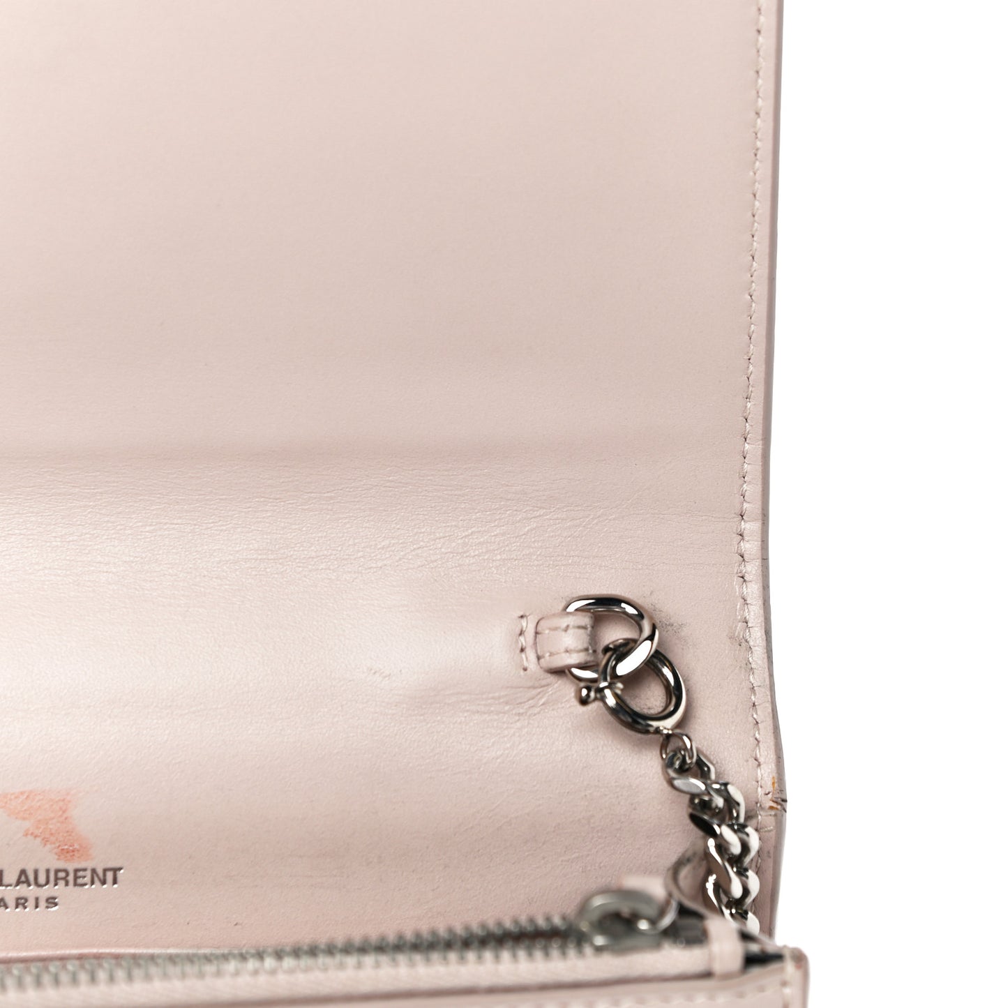 Smooth Calfskin Classic Monogram Kate Tassel Chain Wallet Nude Powder