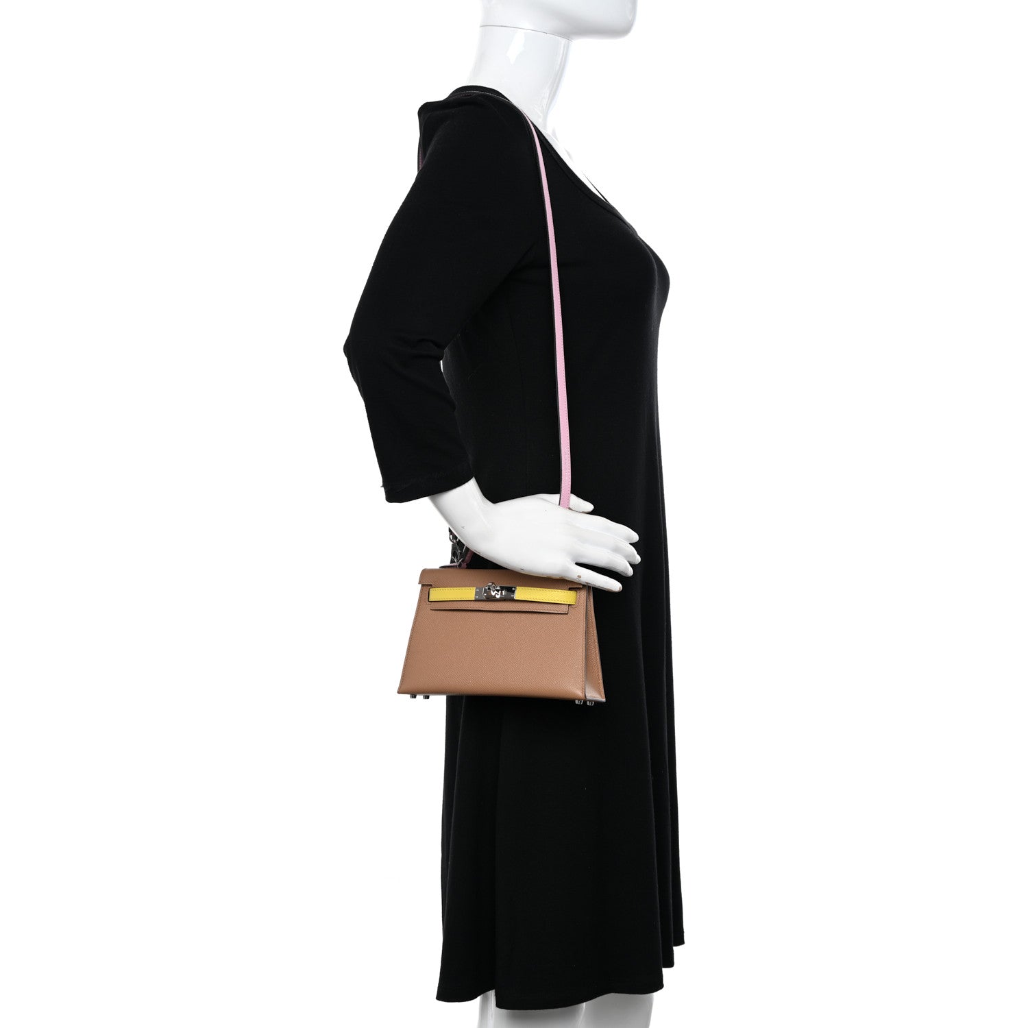 Hermes Epsom Mini Kelly Sellier 20 Chai Mauve Sylvestre Lime 2 of 11