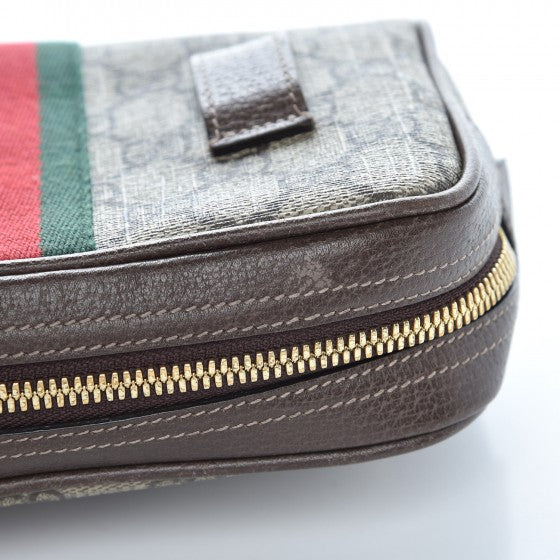GG Supreme Monogram Web Small Ophidia Belt Bag 95 38 Dark Brown