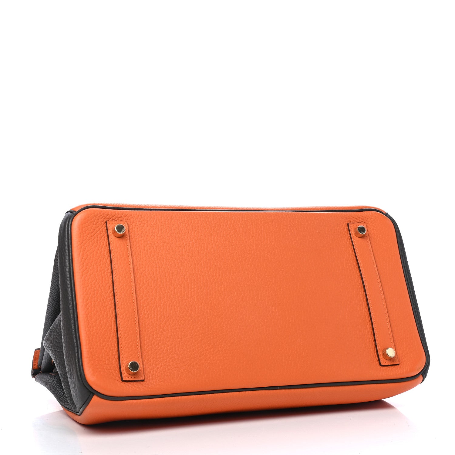 Hermes Togo Bi Color Horseshoe Birkin 35 Orange Graphite 4 of 10