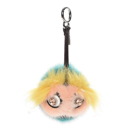 Fendi Shiny Nappa Mink Fox Fur Crystal QuTweet Dazzling Bag Bug Charm Bordeaux Seashell Multicolor 1 of 4