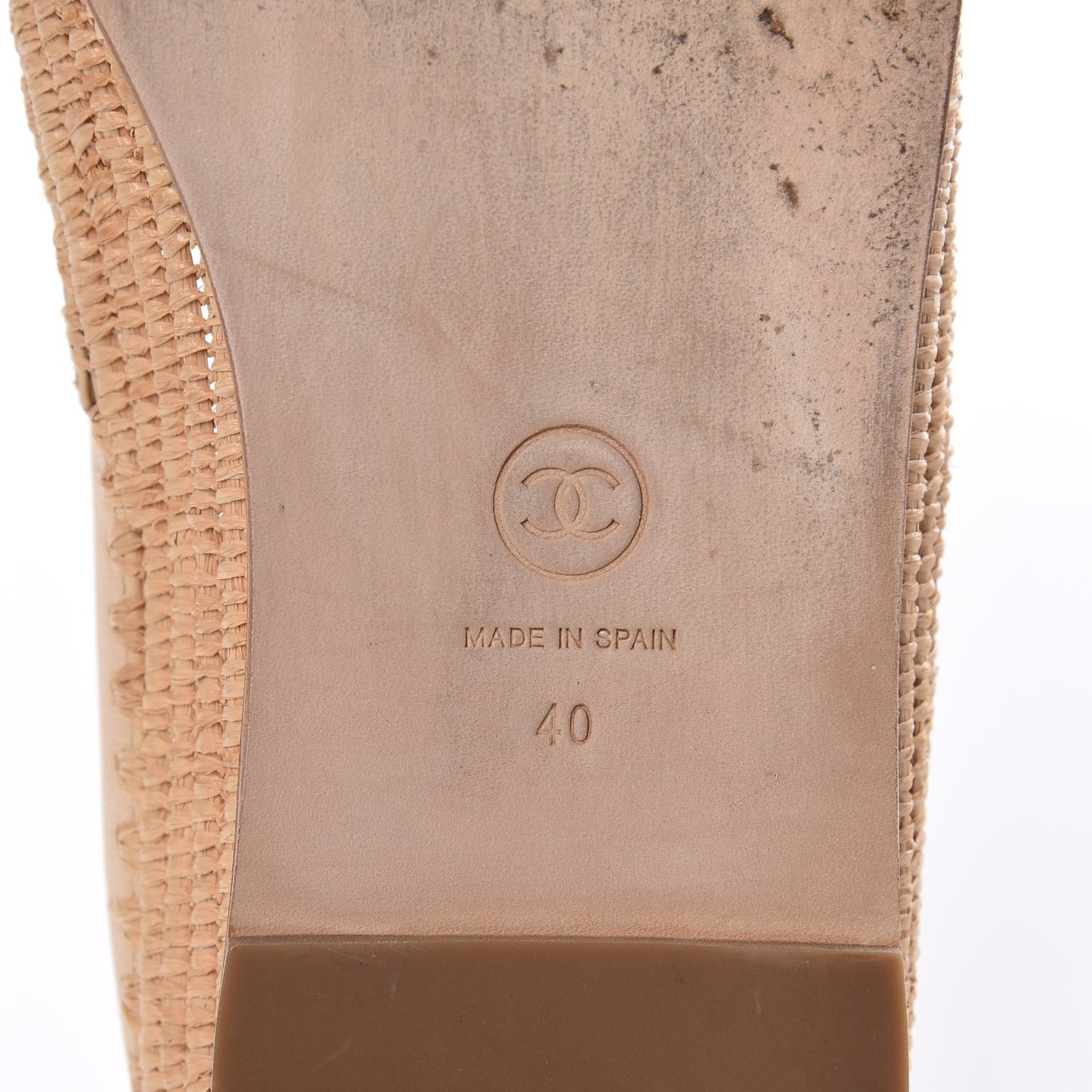 Lambskin Grosgrain CC Espadrilles 40 Ivory Black