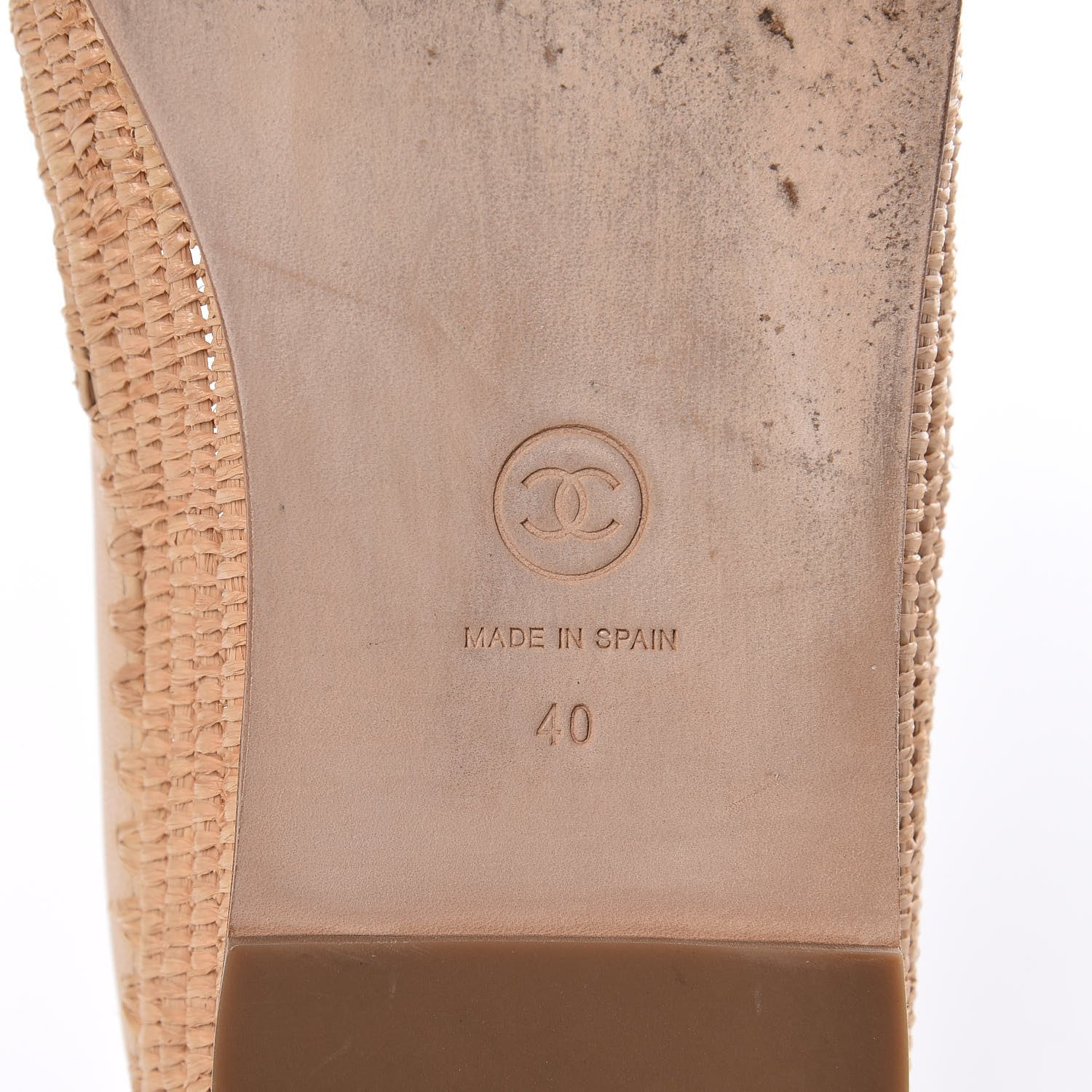 Chanel Lambskin Grosgrain CC Espadrilles 40 Ivory Black 10 of 14