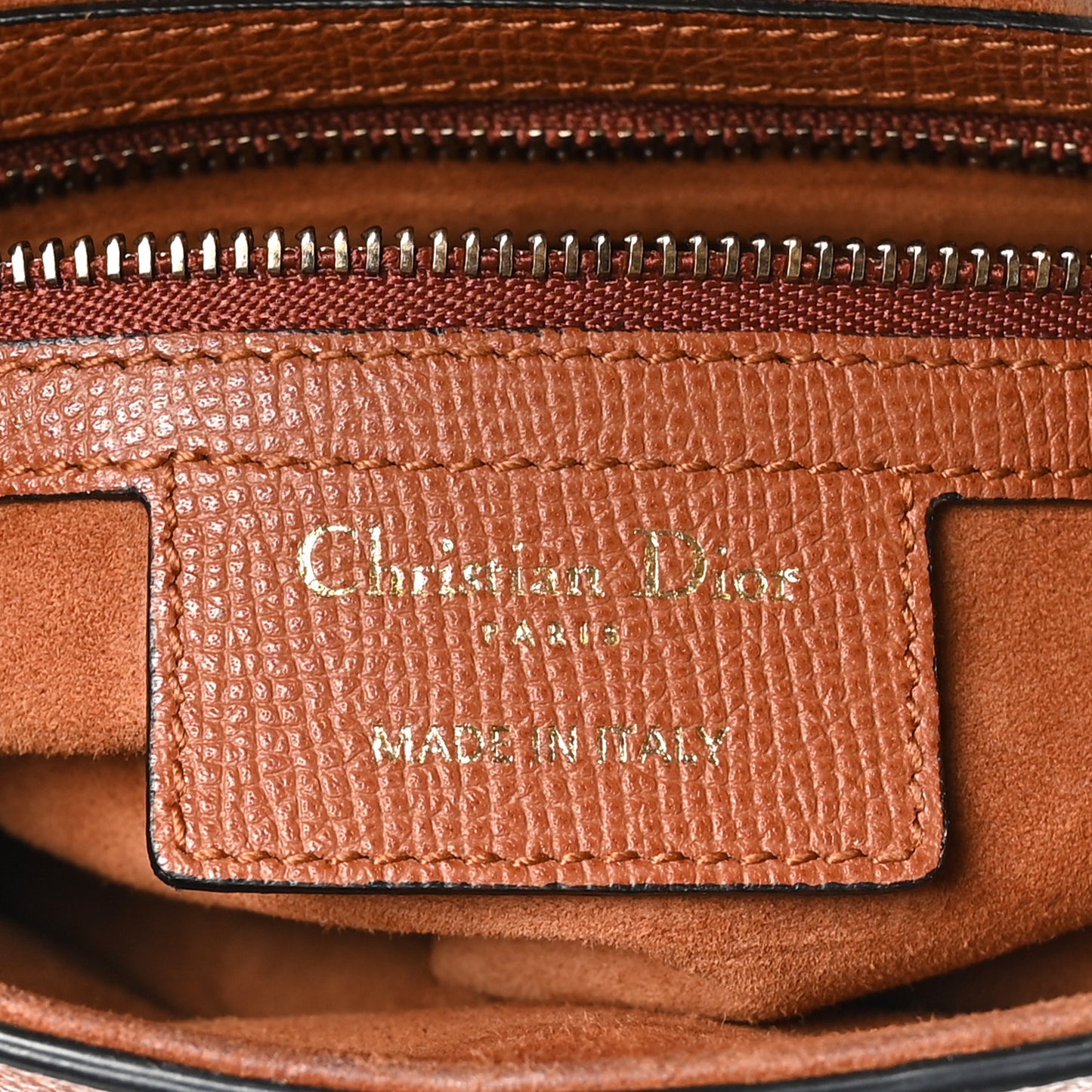 Grained Calfskin Saddle Bag Camello