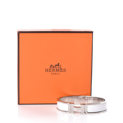 Hermes Enamel Narrow Clic Clac H Bracelet PM White 5 of 5