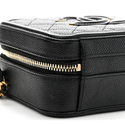 Chanel Caviar Quilted Small CC Filigree Vanity Case Black 9 of 10