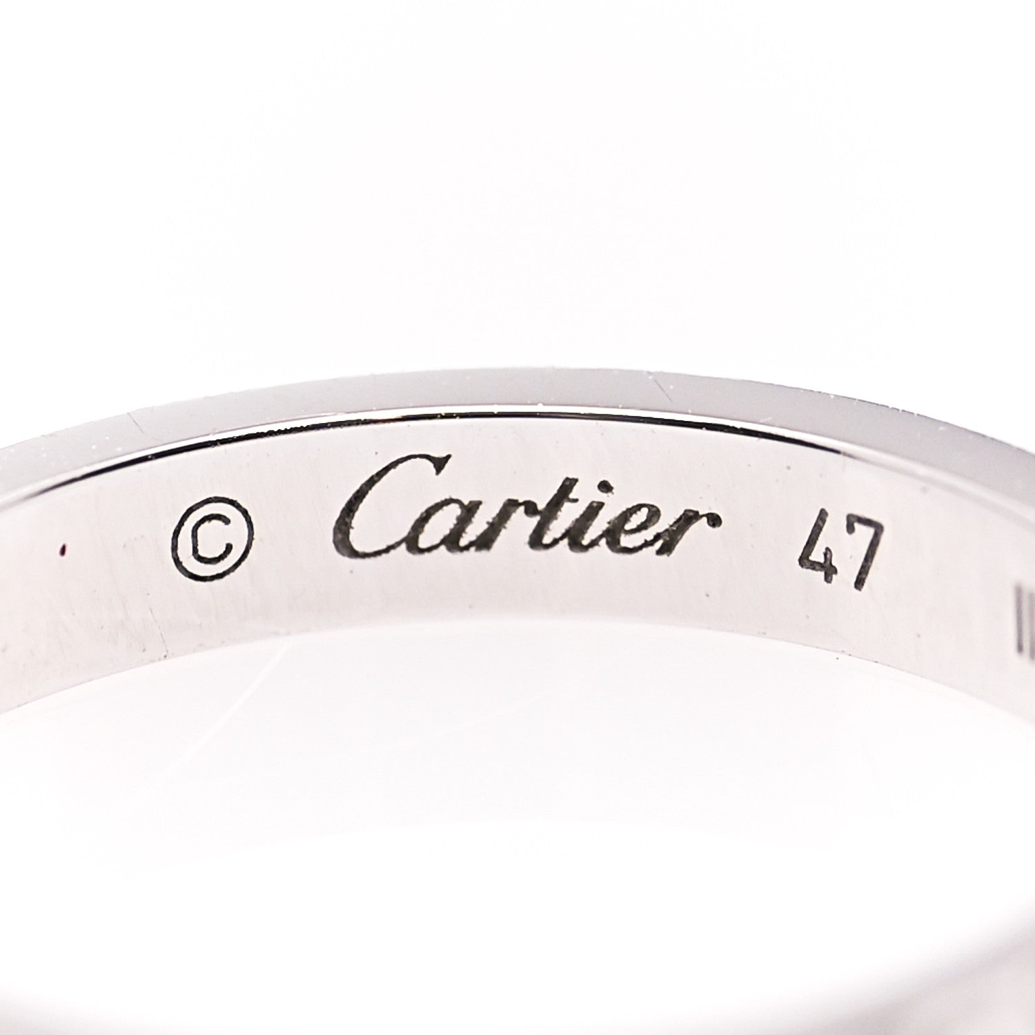 Cartier 18K White Gold Diamond 2.6mm LOVE Paved Band Ring 47 4 4 of 6