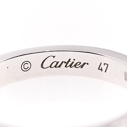 Cartier 18K White Gold Diamond 2.6mm LOVE Paved Band Ring 47 4 4 of 6