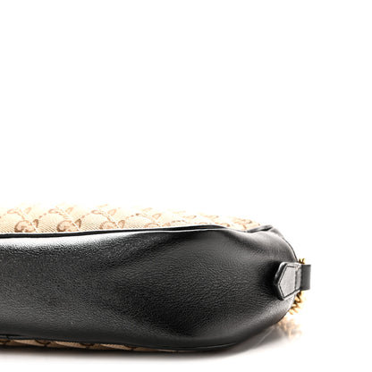 Gucci Monogram Matelasse Diagonal Small GG Marmont Chain Shoulder Bag Beige Black Beige Black 10 of 10