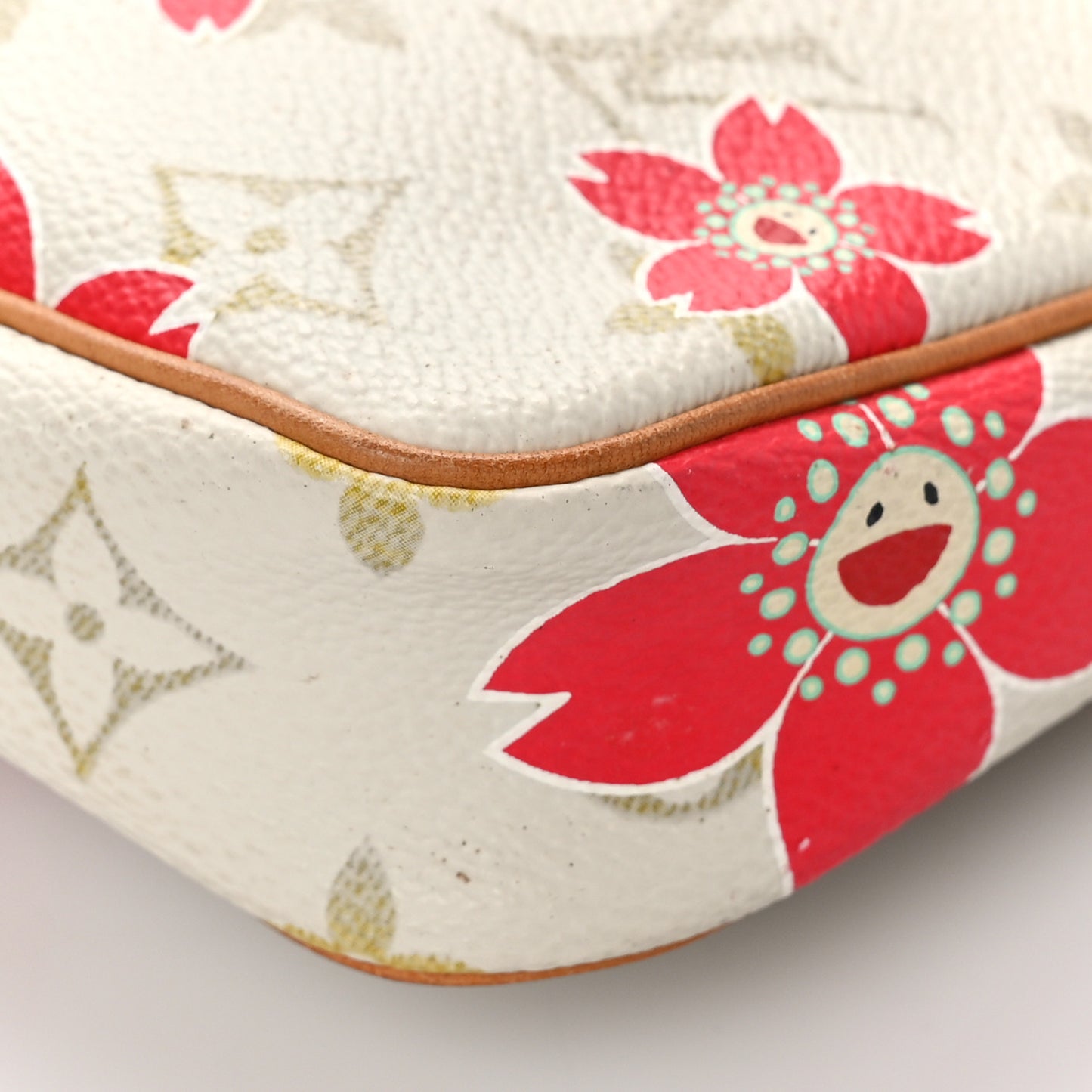 Monogram Cherry Blossom Pochette Accessories Red