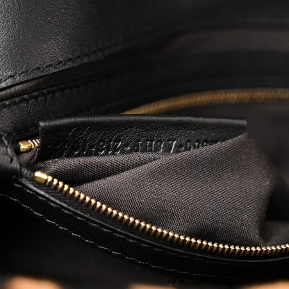 Fendi Shearling Vitello Dolce Macro FF 1974 Baguette Tobacco Black 7 of 11
