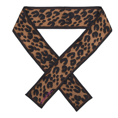 Louis Vuitton Silk Leopard Bandeau Scarf Marron 1 of 4