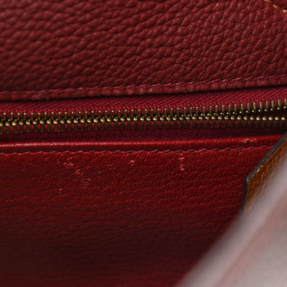 Hermes Togo Tri-Color Kelly Retourne 32 Rouge H Gold Havane 15 of 19