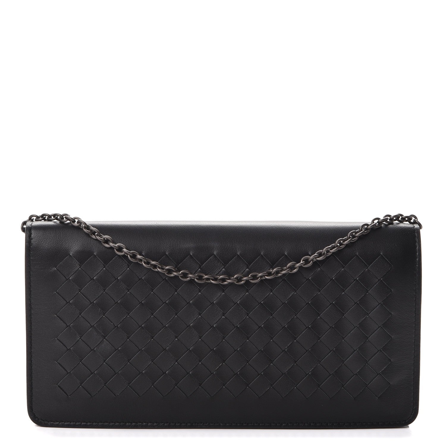 Bottega Veneta Nappa Intrecciato Continental Chain Wallet Nero Black 1 of 10
