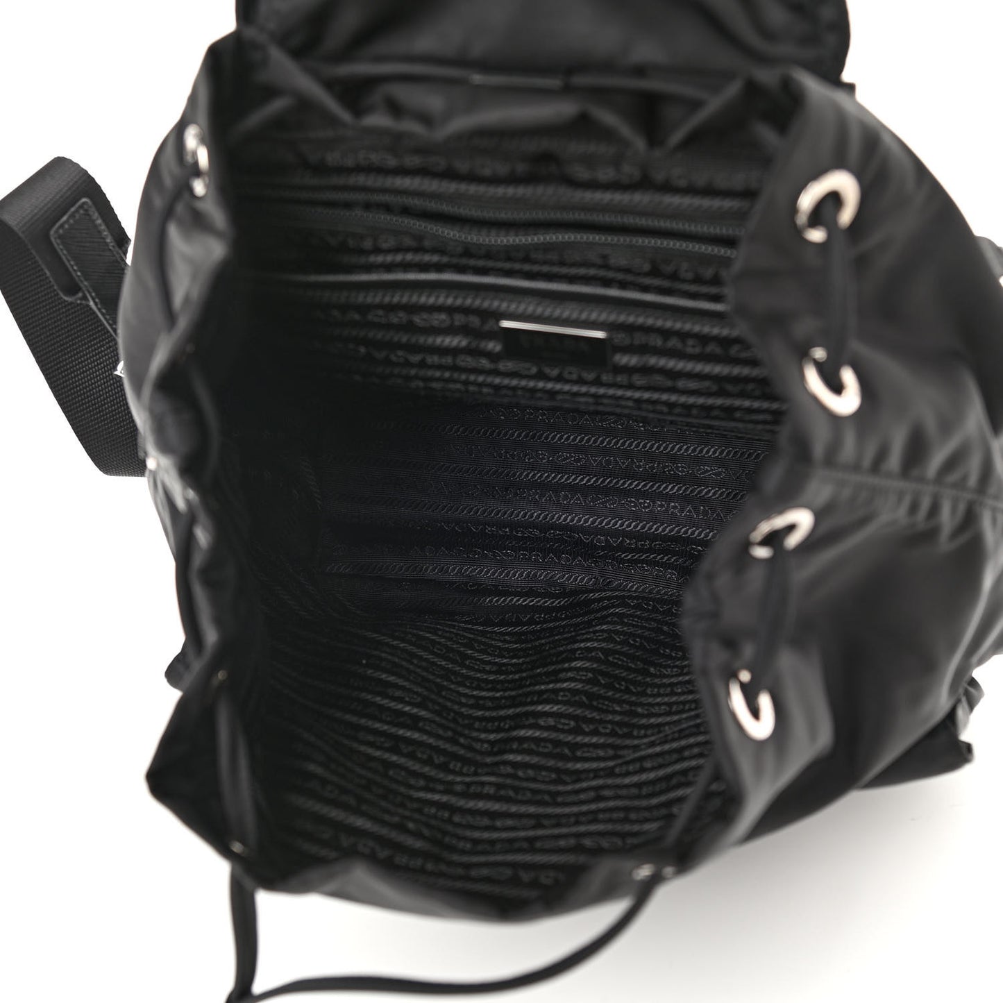 Tessuto Nylon Saffiano Medium Backpack Black