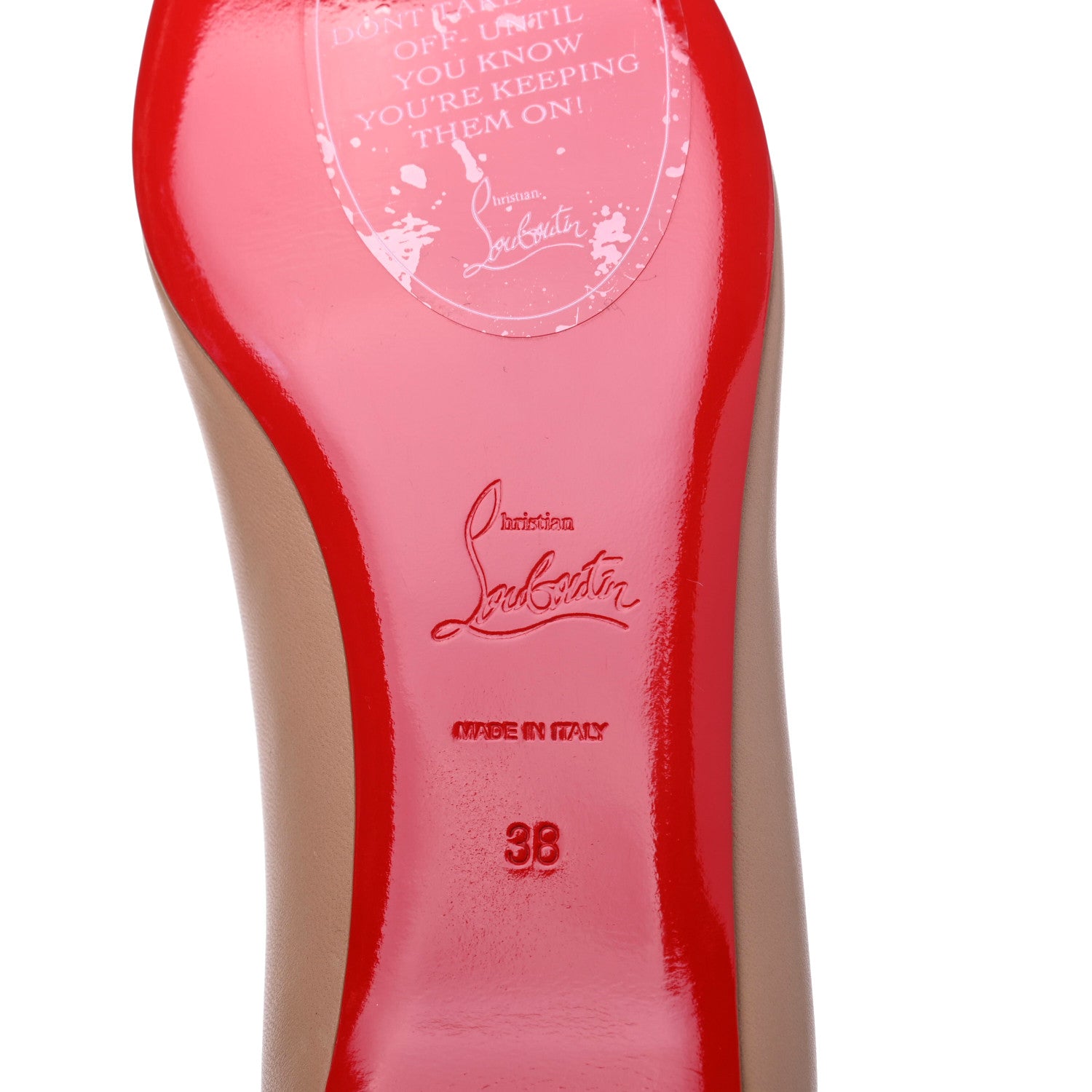 Christian Louboutin Nappa Solasofia Flats 38 Nude 6 of 7