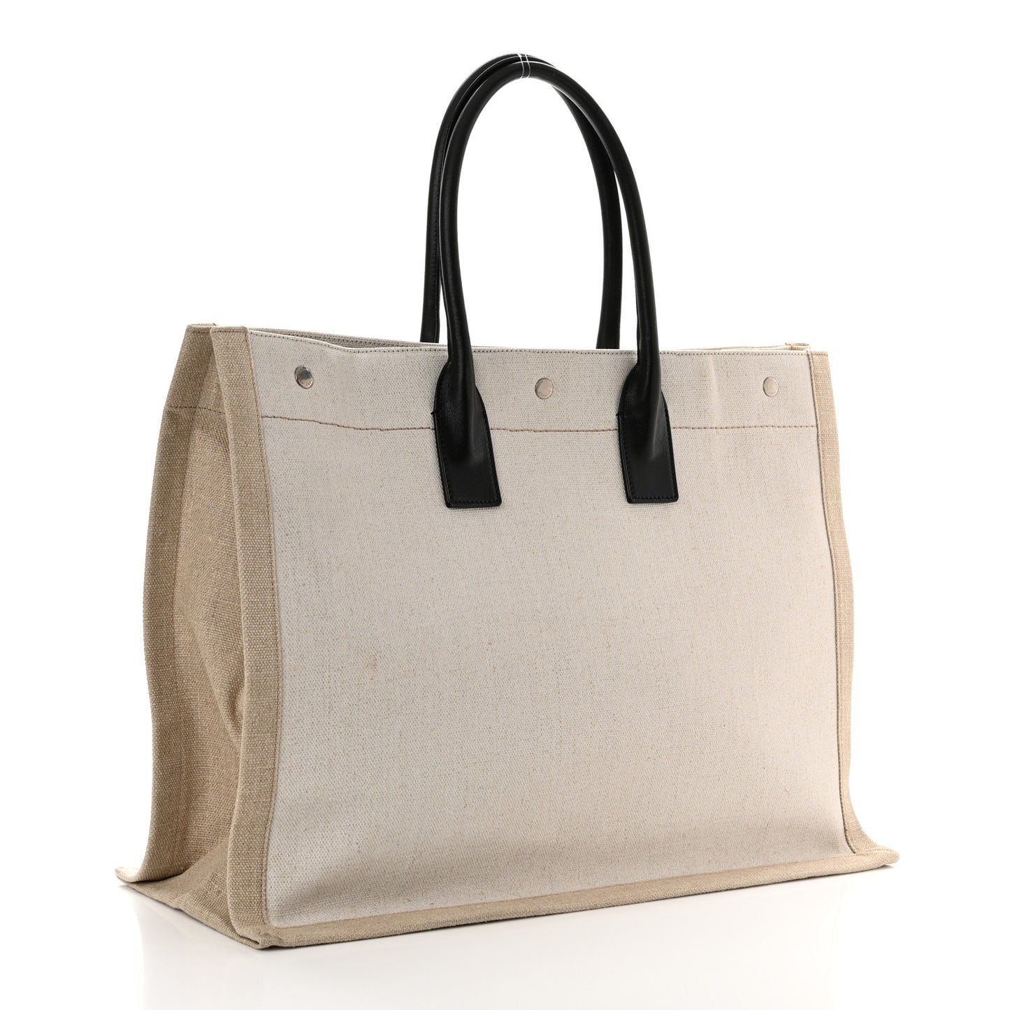 Linen Calfskin Rive Gauche Tote Optic White