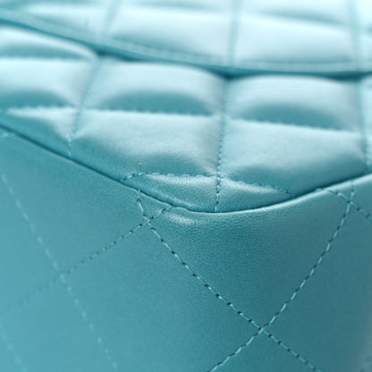 Chanel Lambskin Quilted Jumbo Double Flap Turquoise 8 of 10