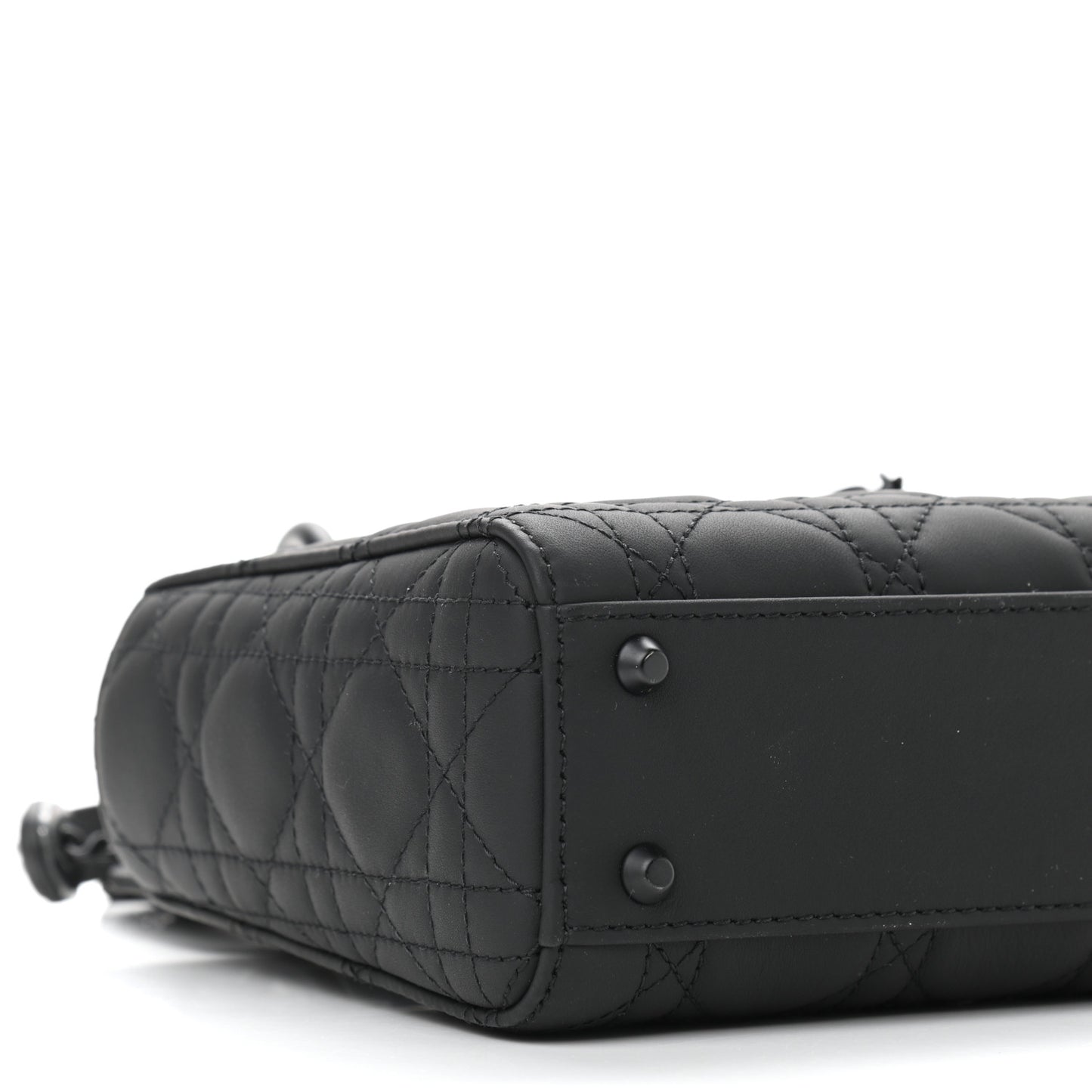 Ultra Matte Calfskin Cannage Mini Lady Dior Black