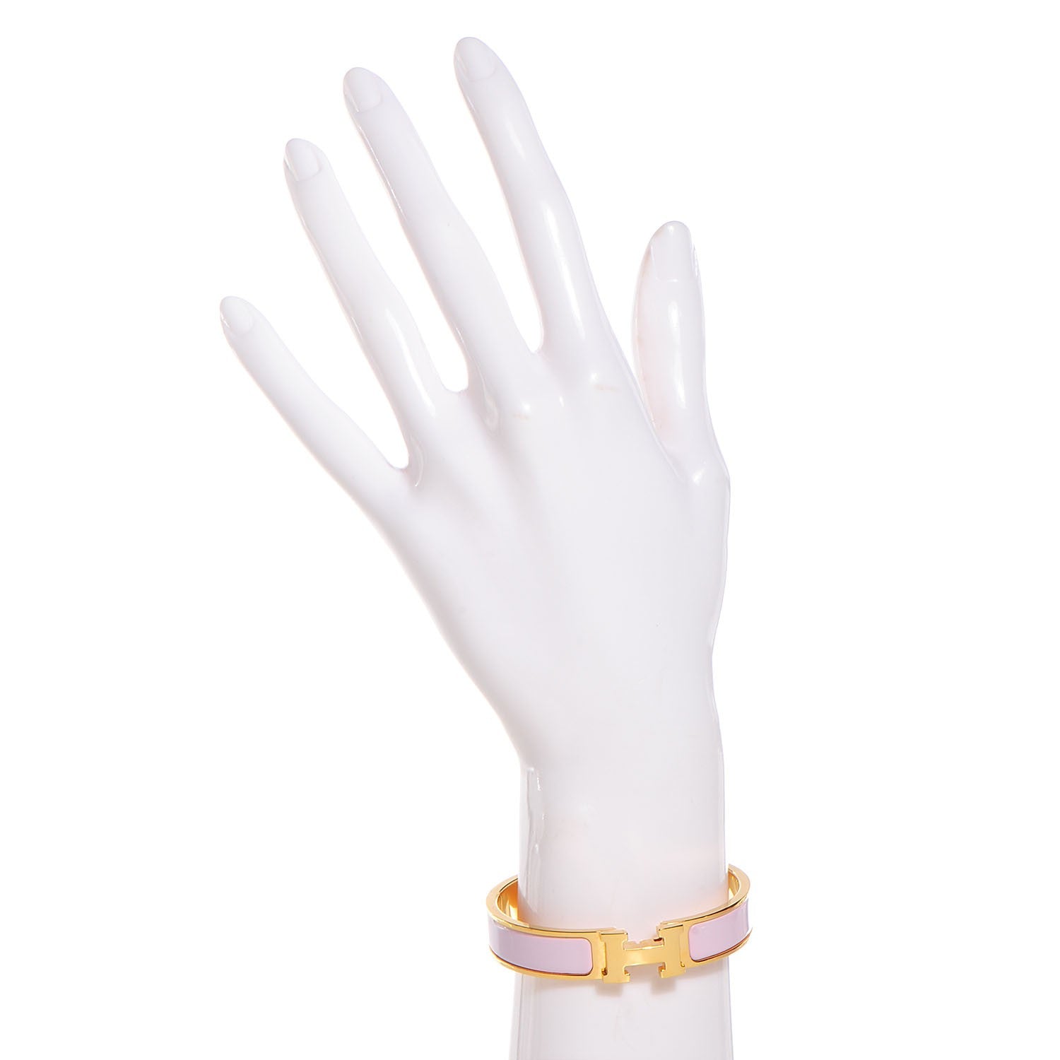 Hermes Narrow Enamel H Bracelet GM Rose Dragee 2 of 6