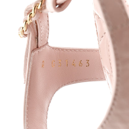 Chanel Lambskin Chain CC Logo Thong Sandals 39 Light Pink 8 of 13
