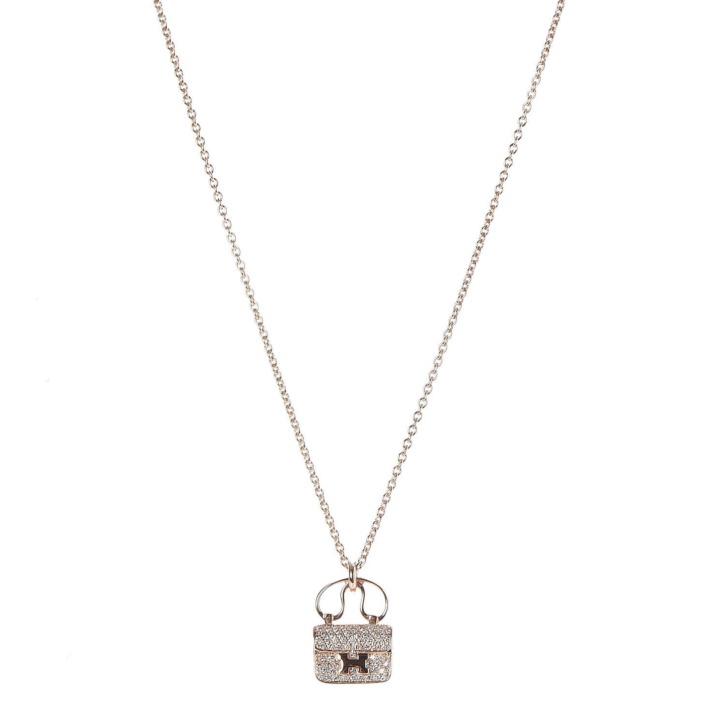 18K Rose Gold Diamond Constance Amulette Pendant Necklace