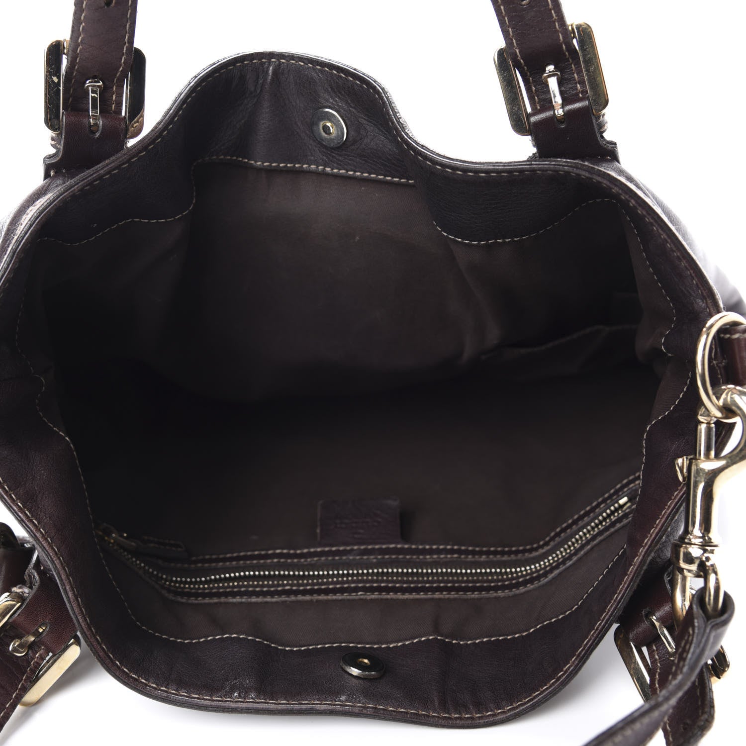Gucci Calfskin Medium Britt Tote Dark Brown 5 of 14