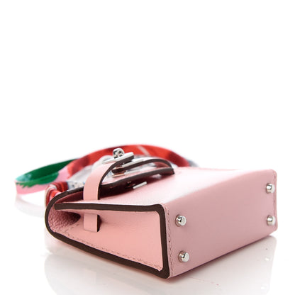 Hermes Tadelakt Mini Kelly Twilly Bag Charm Rose Sakura 3 of 4