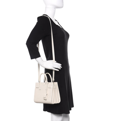 Saint Laurent Grained Calfskin Nano Sac de Jour Dove White 2 of 9