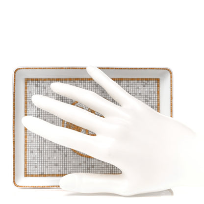 Hermes Porcelain Mosaique au 24 Gold Sushi Plate 2 of 4