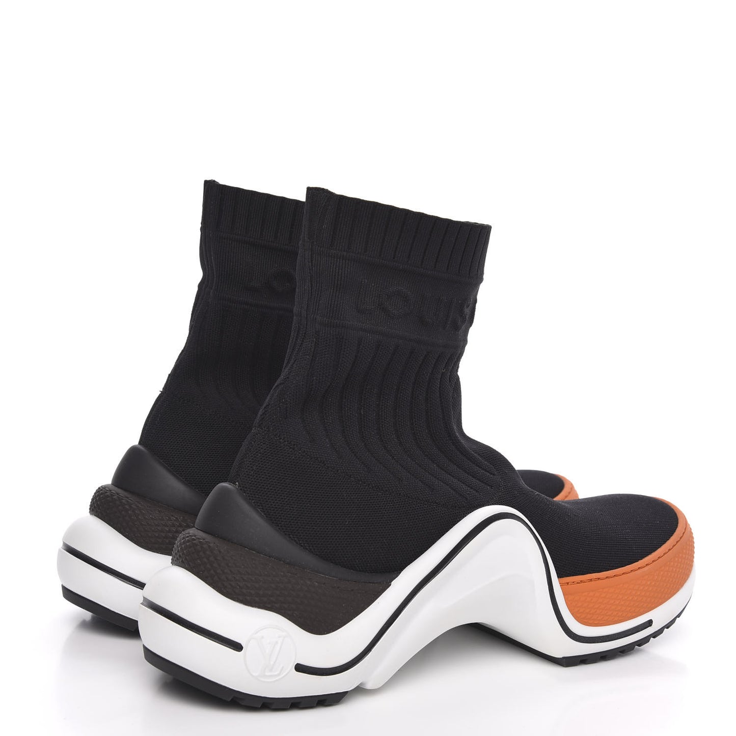 Stretch Textile LV Archlight Sneaker Boots 40 Black Orange