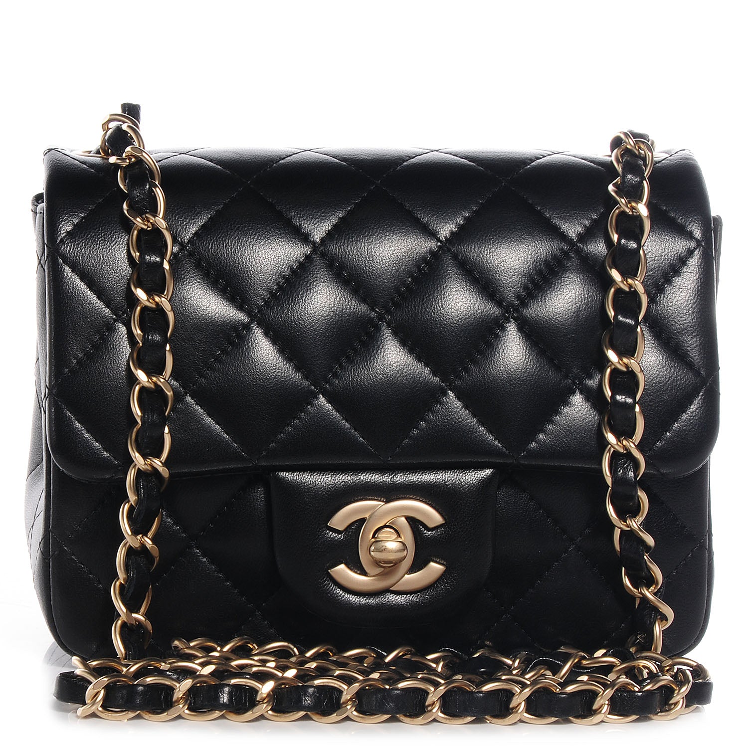 Chanel Lambskin Quilted Mini Square Flap Black 1 of 8
