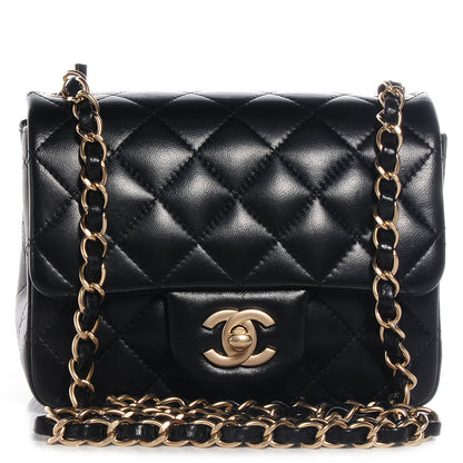 Chanel Lambskin Quilted Mini Square Flap Black 1 of 8
