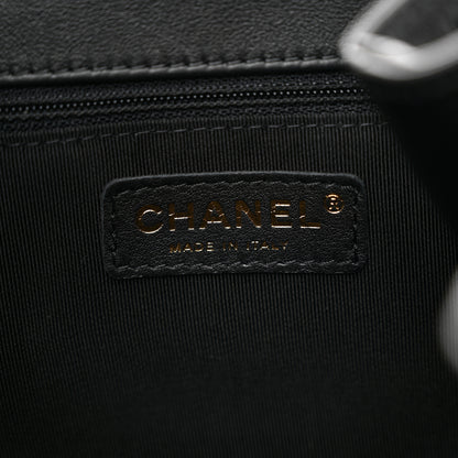 Chanel Lambskin Quilted Chain Drawstring Bag Black 7 of 10