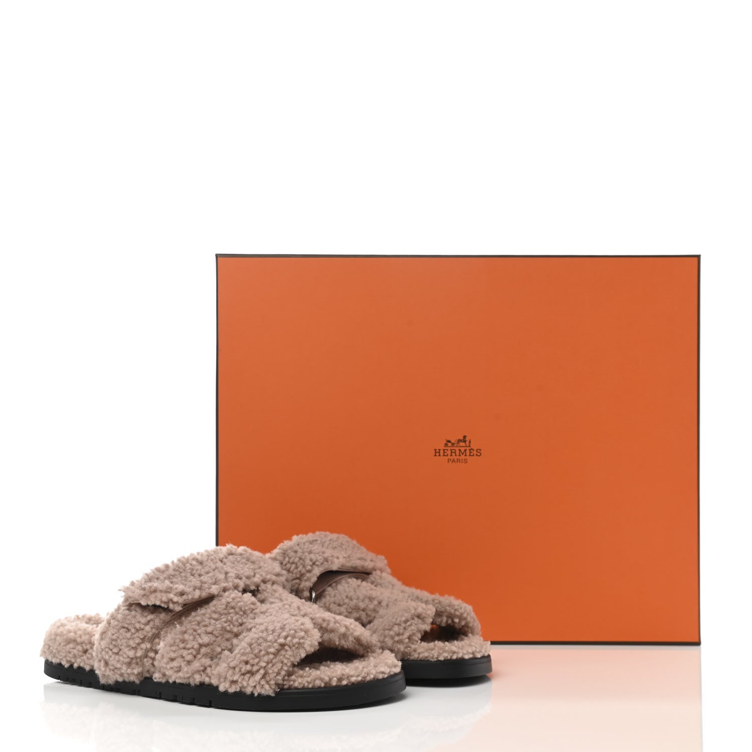 Hermes Woolskin Womens Chypre Sandals 35.5 Bois De Santal 8 of 8
