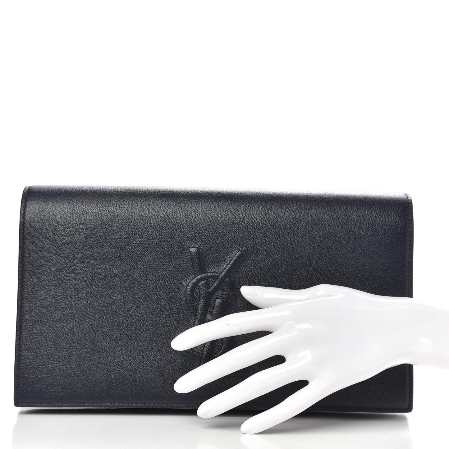 Calfskin Monogram Large Belle De Jour Clutch Navy
