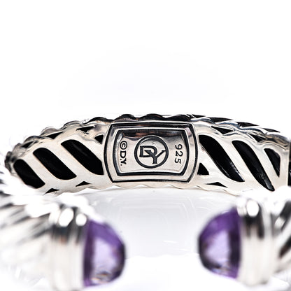 David Yurman Sterling Silver Amethyst 15mm Waverly Bracelet 4 of 5