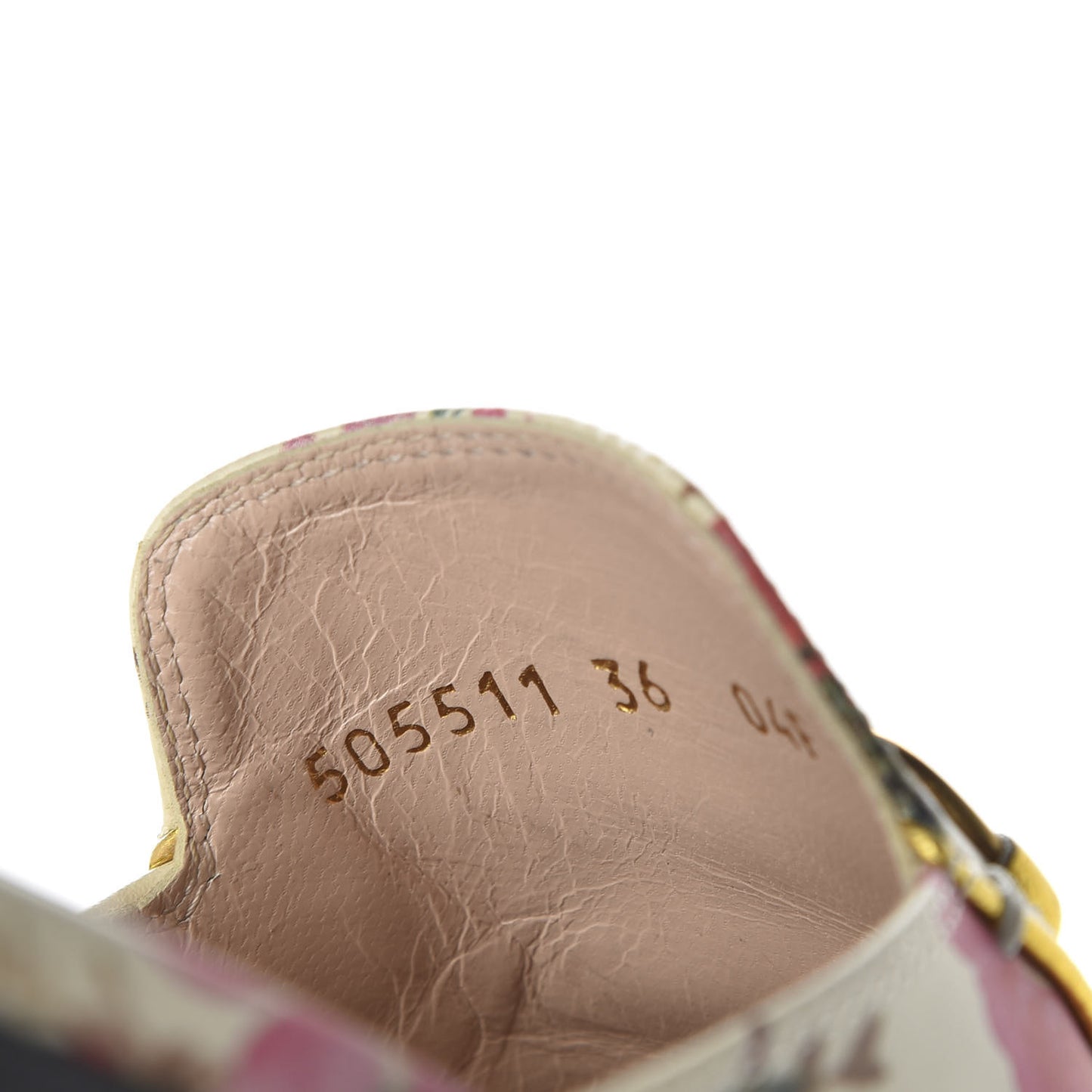 Calfskin Stamp Allover Rose Princetown Slippers 36 Ivory Multicolor