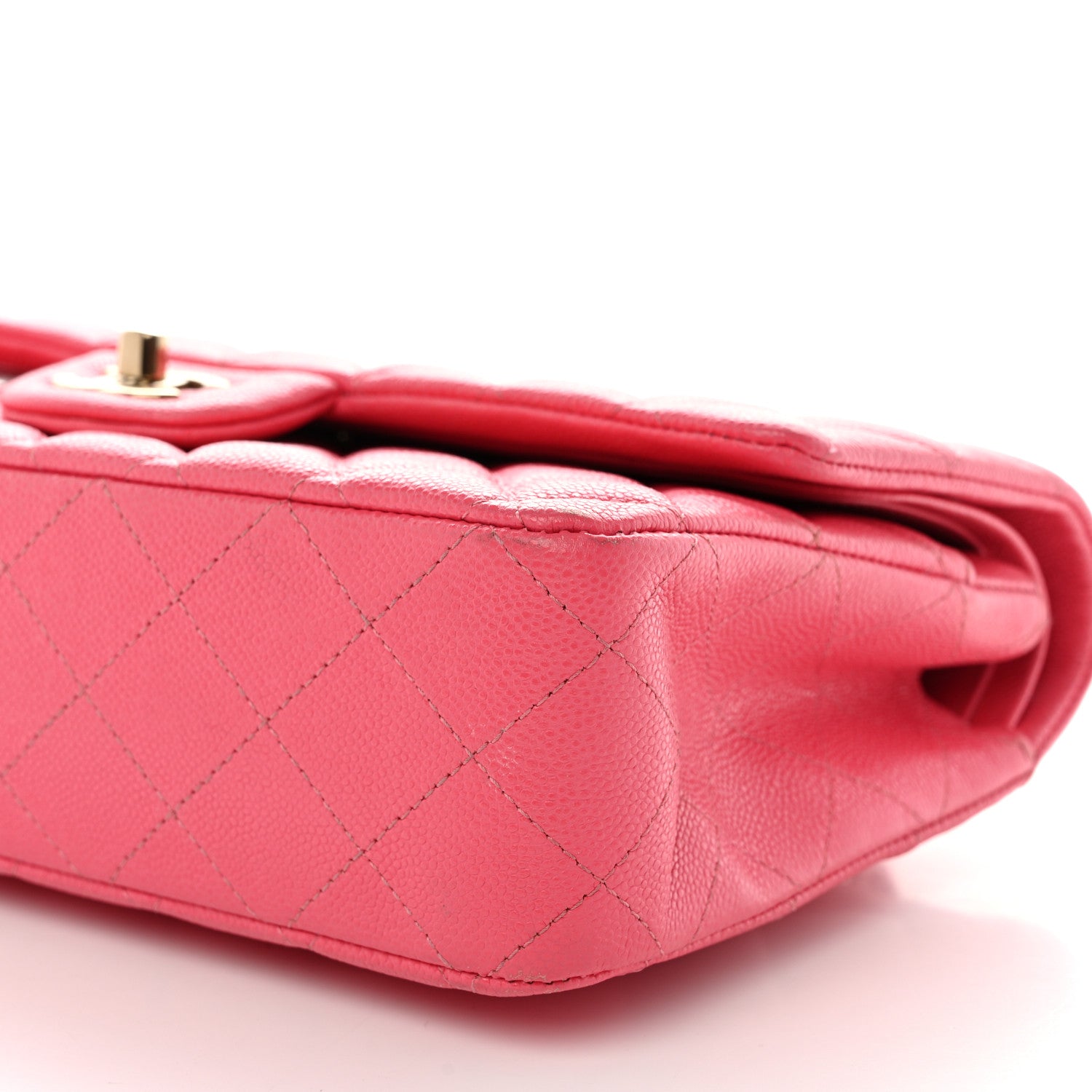 Chanel Shiny Caviar Quilted Medium Double Flap Pink 11 of 12