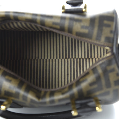 Fendi Zucca Spalmati Vitello Elite Medium Convertible Boston Satchel Tobacco Ebano 5 of 12