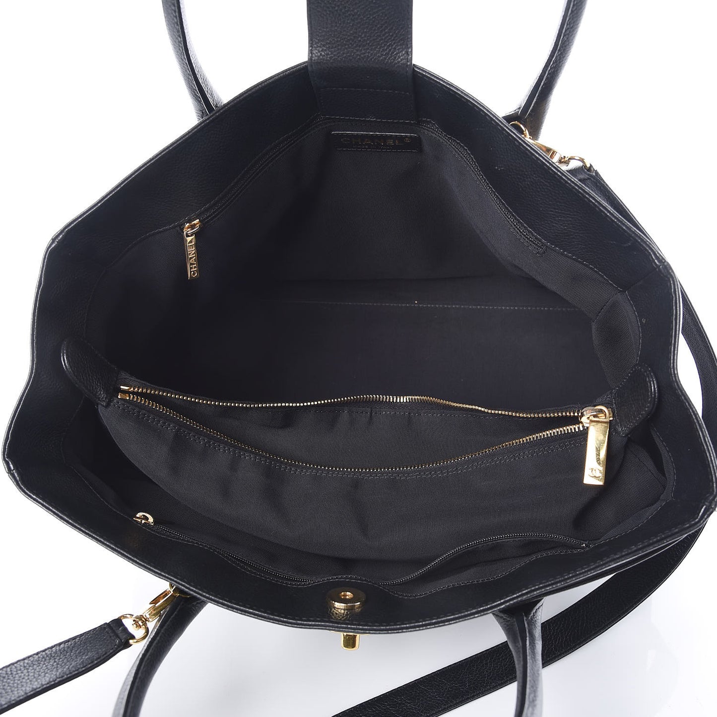 Calfskin Cerf Shopper Tote Black