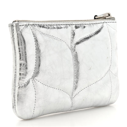 Mulberry Metallic Crinkled Calfskin Softie Zip Coin Pouch Silver 3 of 8
