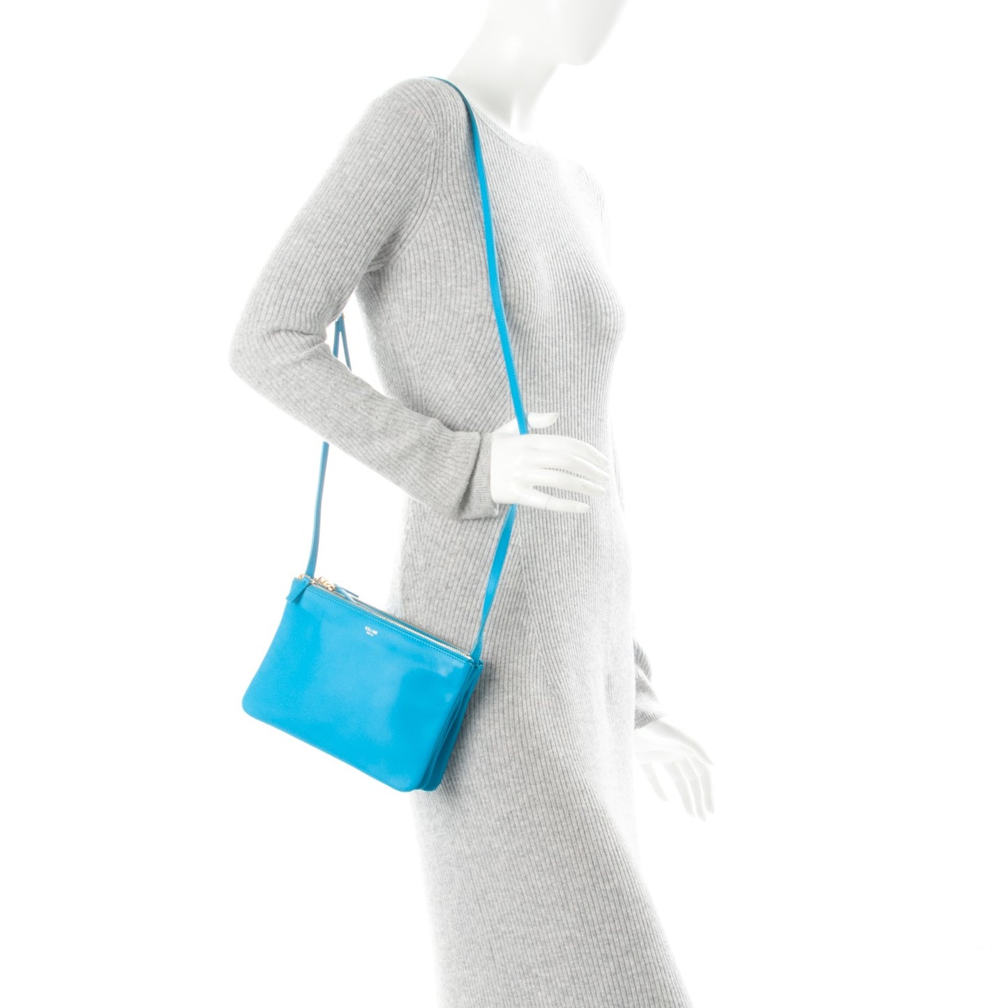Lambskin Small Trio Crossbody Turquoise