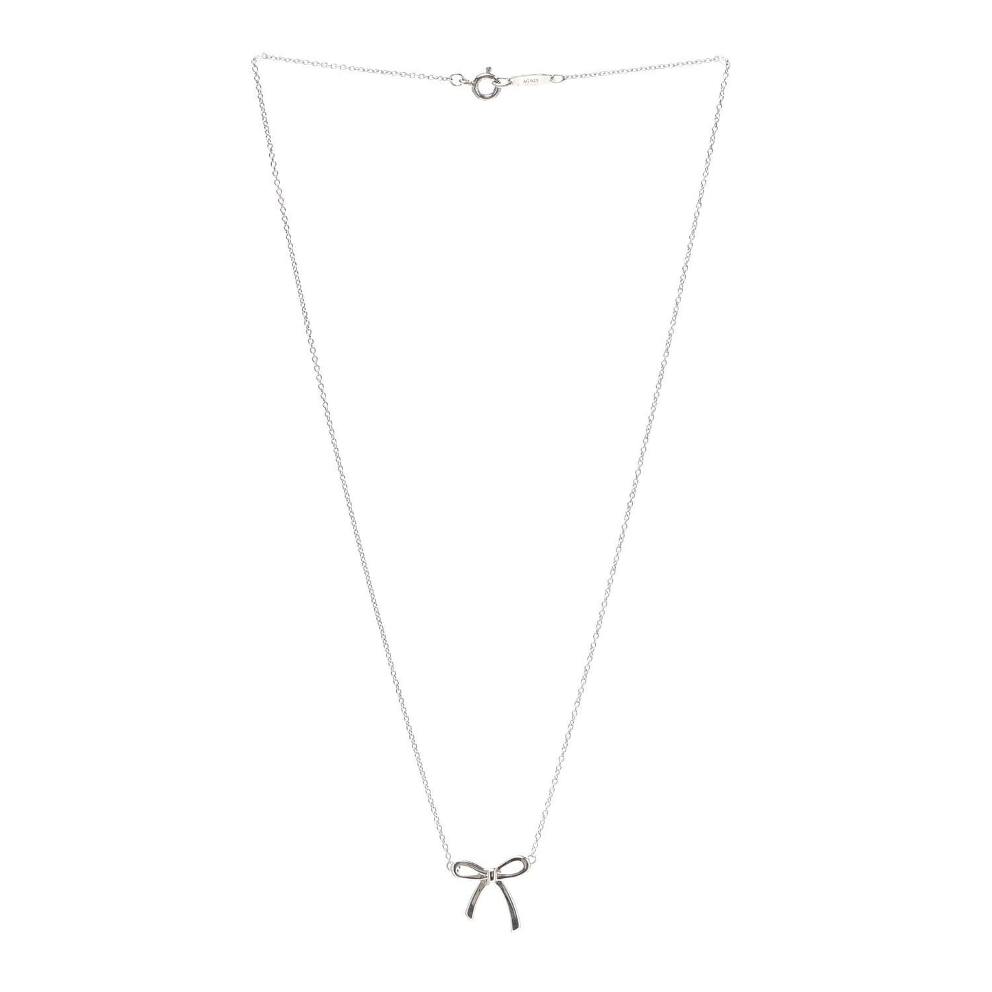 Sterling Silver Bow Pendant Necklace
