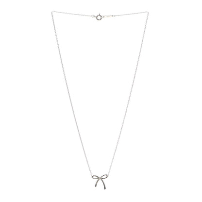 Tiffany Sterling Silver Bow Pendant Necklace 3 of 6