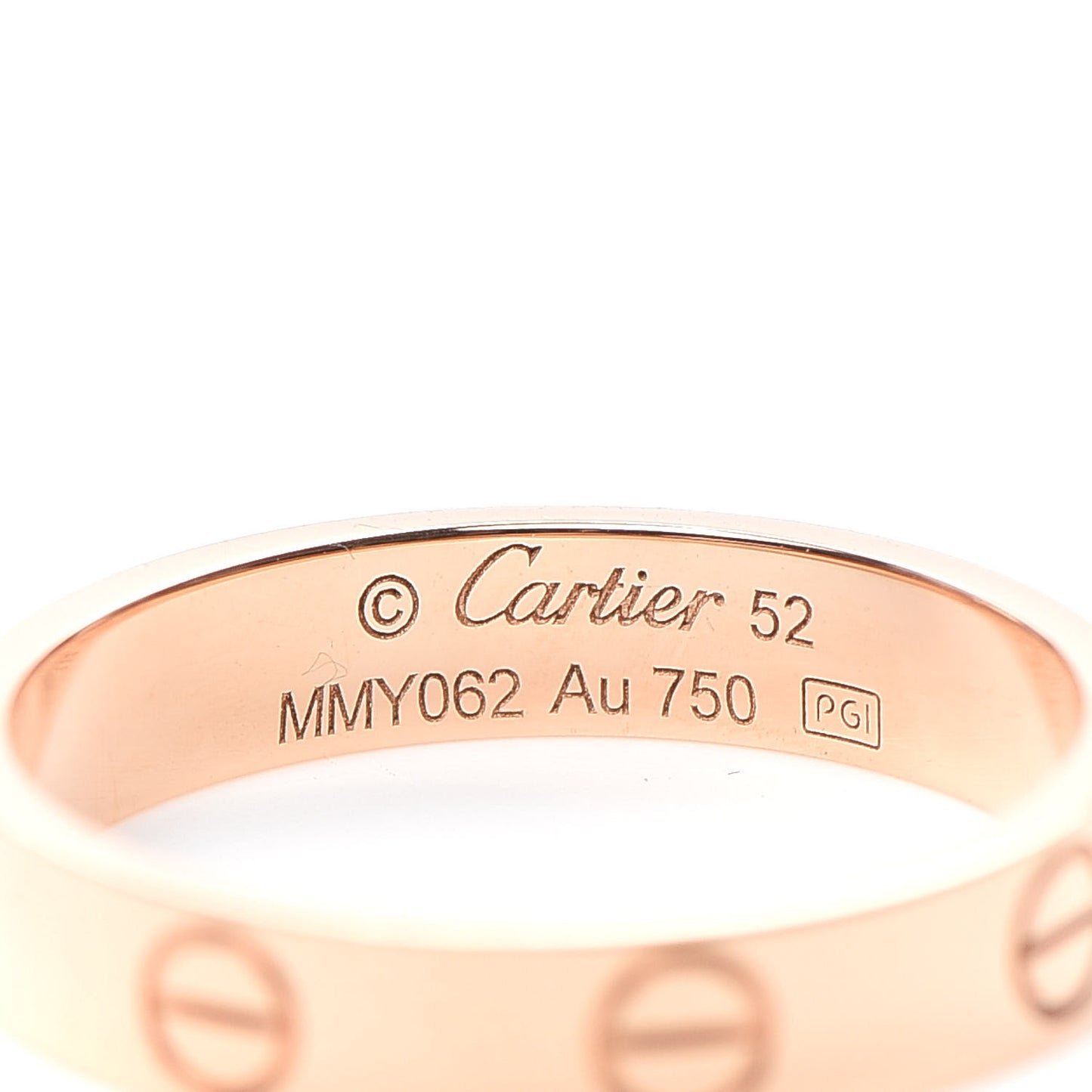 18K Pink Gold 3.5mm LOVE Wedding Band Ring 52 6