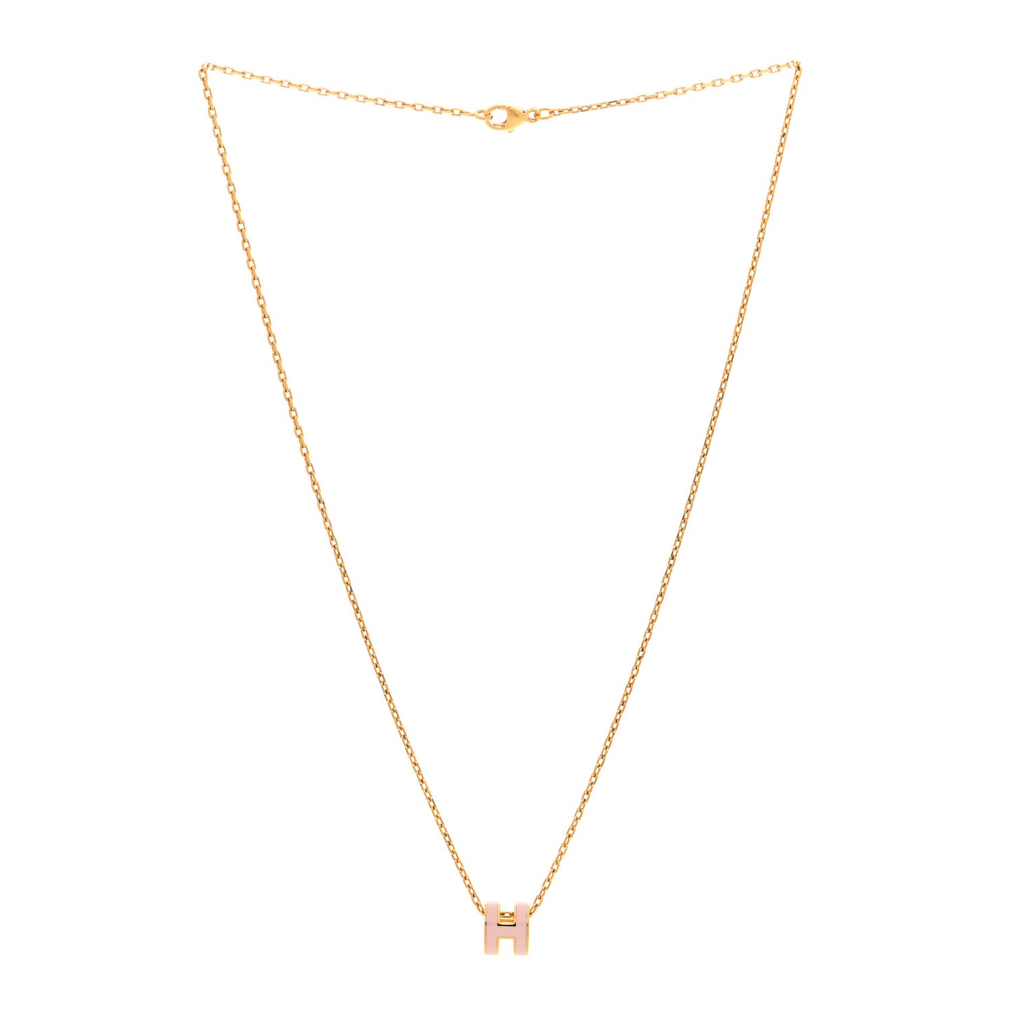 Lacquered Rose Gold Mini Pop H Pendant Necklace Rose Dragee