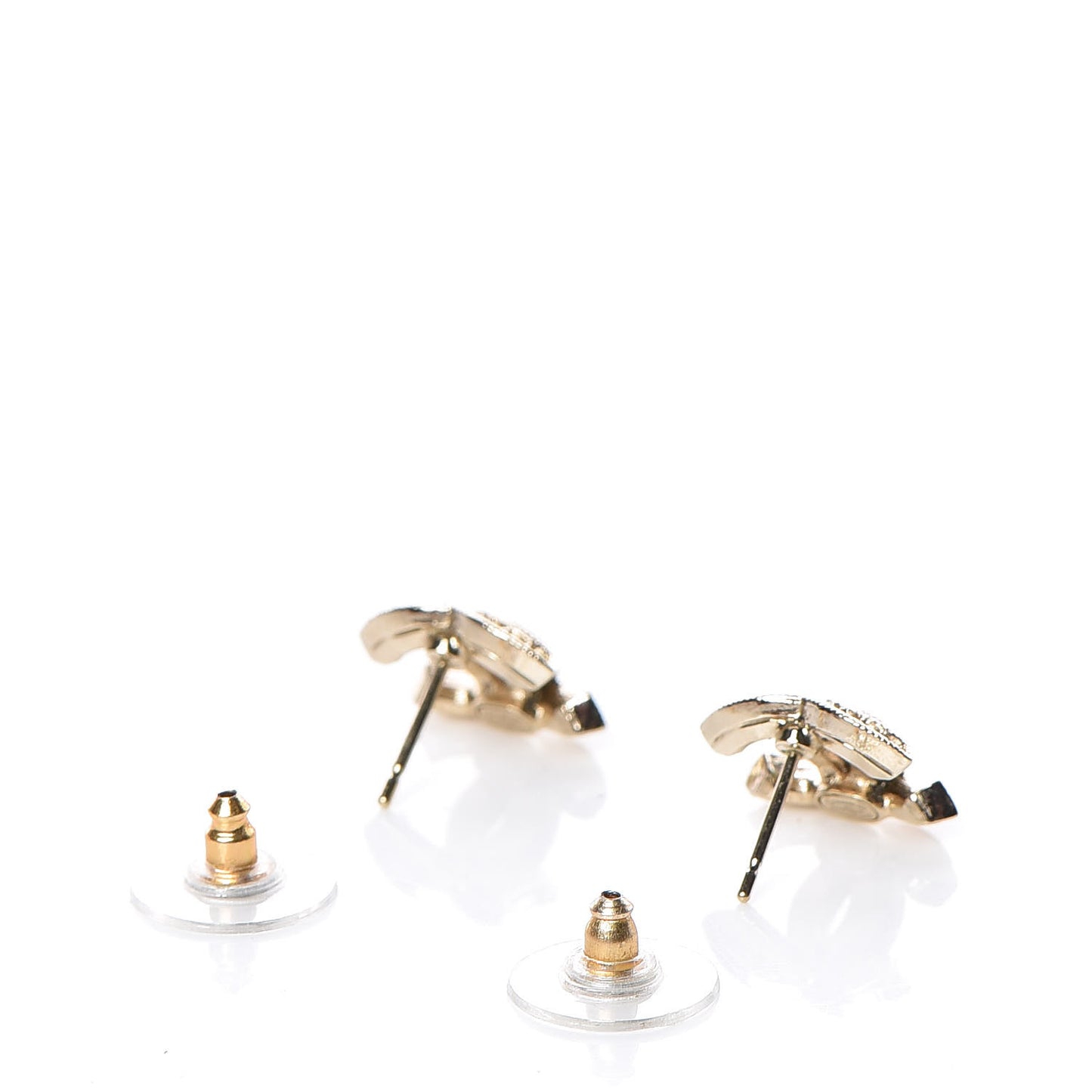 Crystal CC Earrings Light Gold
