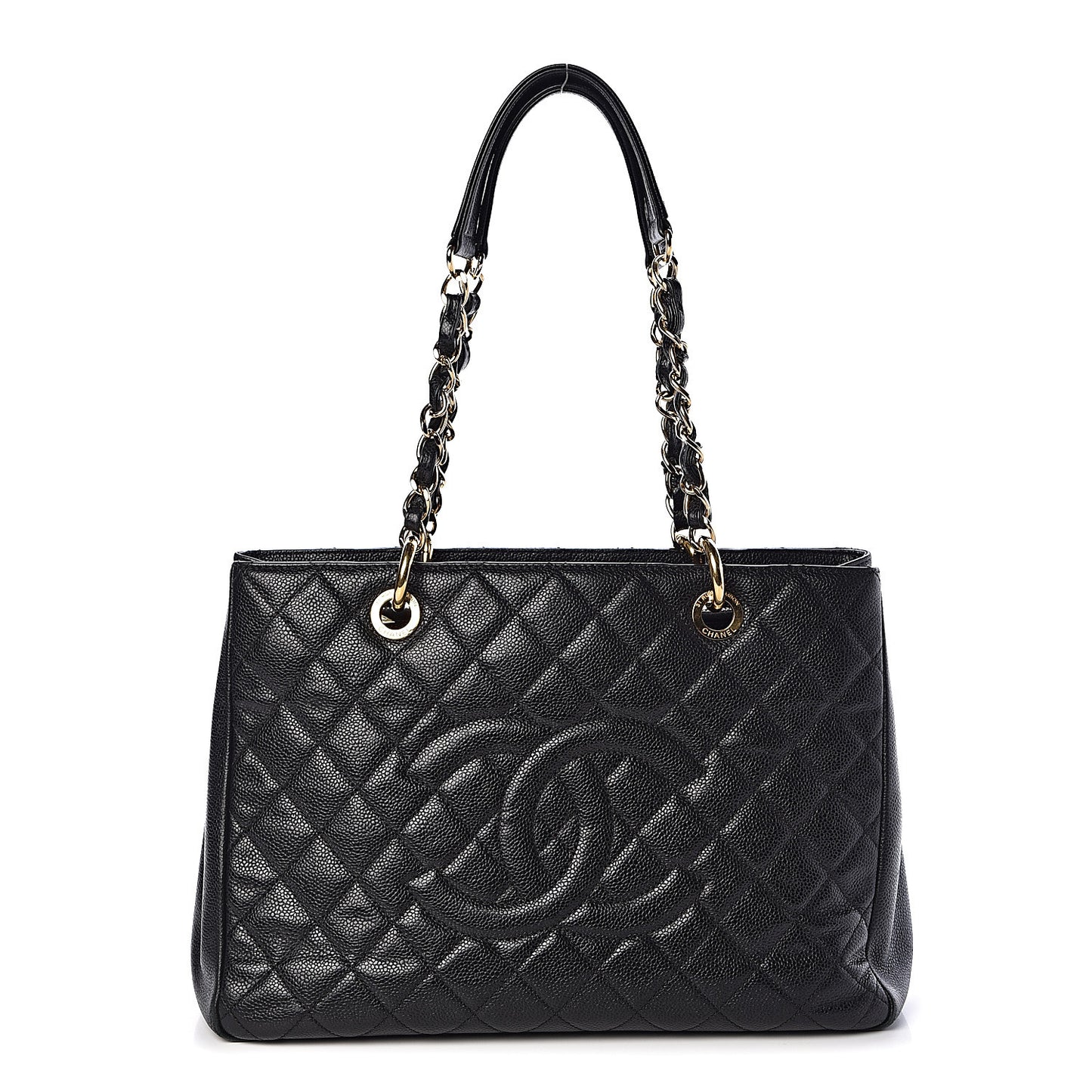 Caviar Quilted Grand Shopping Tote GST Black