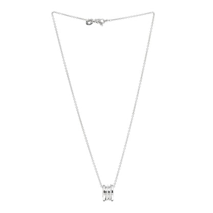 Bulgari 18K White Gold Diamond B.Zero1 Pave Pendant Necklace 3 of 5